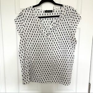 Navy and white blouse